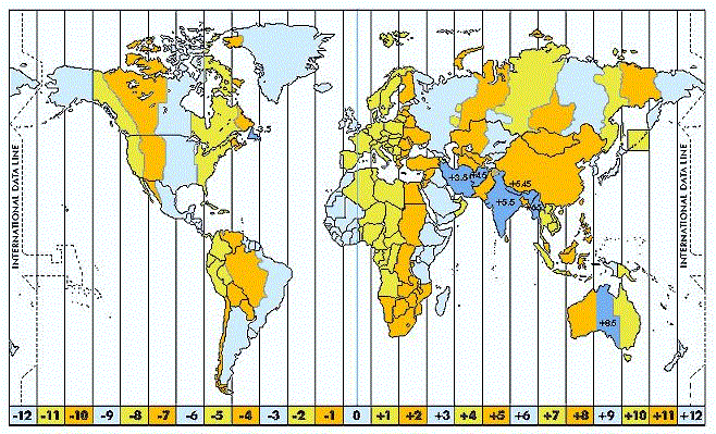 Mapa de Husos Horarios